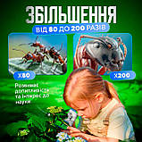 Мікроскоп дитячий цифровий SBTR 60x — 200x Біло-синій (micros-KD), фото 4