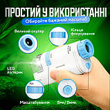Мікроскоп дитячий цифровий SBTR 60x — 200x Біло-синій (micros-KD), фото 7