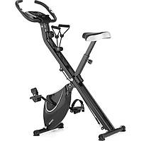 Велотренажер Gymtek FX600 з еспандерами магнітний складаний 74х44х116 см Чорно-сріблястий (4548)