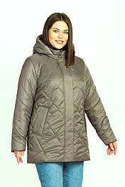 Жіноча куртка демісезонна великих розмірів з нової колекції.