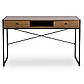 Письмовий стіл у спальню Step 123х48 см горіх з двома висувними ящиками на металевих ніжках, фото 3