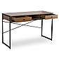 Письмовий стіл у спальню Step 123х48 см горіх з двома висувними ящиками на металевих ніжках, фото 4