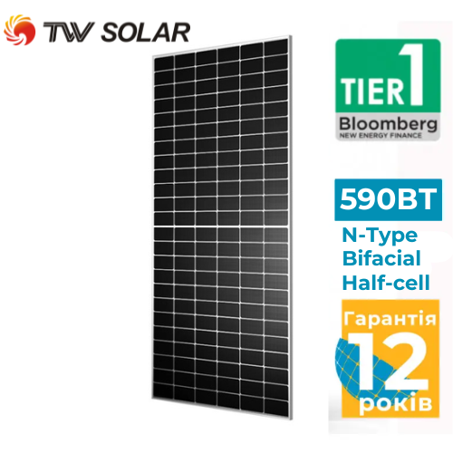 Сонячна панель Tongwei Solar TWMND-72HD590 590 Wp N-Type, Bifacial