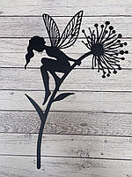 Декор для саду Феєчка на кульбабці, метал, h-30х19 см