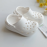 Дитячі крокс сабо на платформі Crocs Білий, фото 2