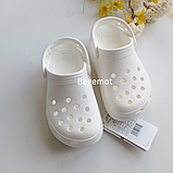 Дитячі крокс сабо на платформі Crocs Білий, фото 3