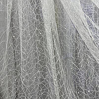 Кремова фатинова тюль "павутинка", висота 2,8 м (7566-kr), фото 8