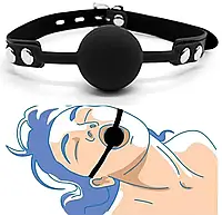 Кляп в рот БДСМ с черным силиконовым шариком