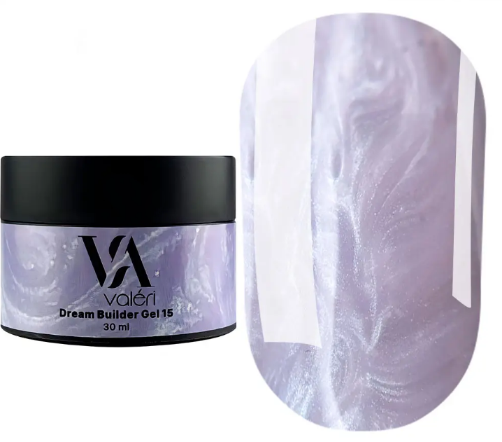 Гель для нарощування Valeri Dream Builder Gel, 30 мл No015, бузковий із шимером