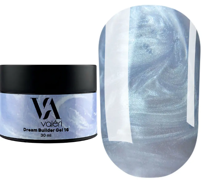 Гель для нарощування Valeri Dream Builder Gel, 30 мл No016, синій із шимером