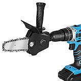 Насадка ланцюгова пила 6" для дриля та шуруповерта змінний перехідник міні пила з швидкознімним механізмом, фото 8