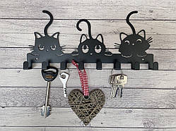 Ключниця металева на 8 гачків, вішалка настінна 20х9,5х2 см