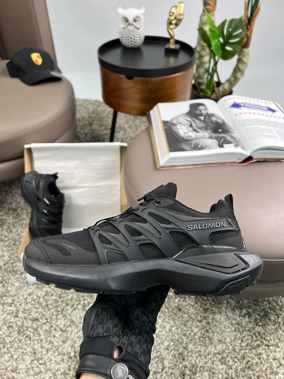 Чоловічі кросівки Salomon XT Pu_Re Advanced All Black, кеди текстиль нейлон Соломон чорні. Чоловіче взуття