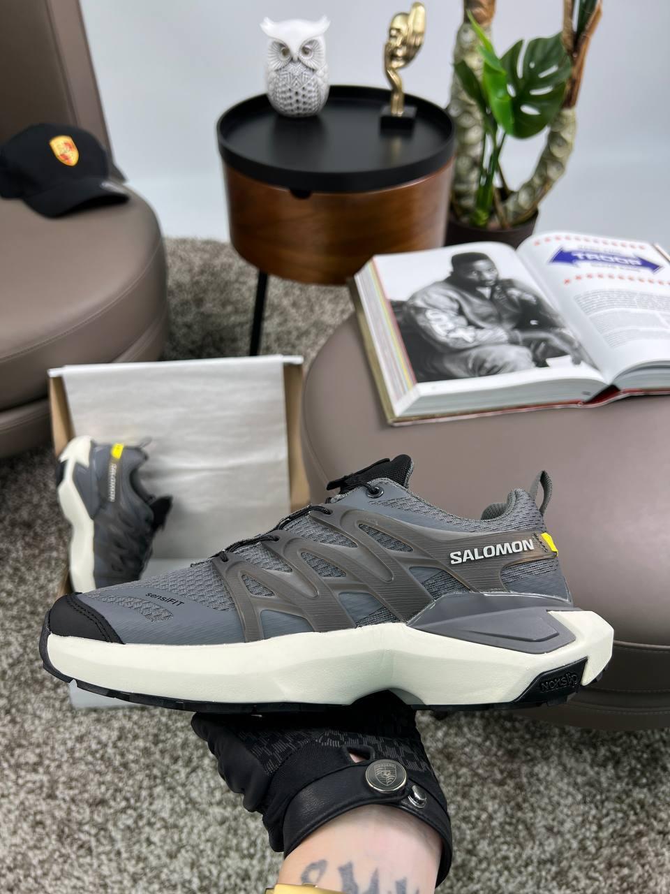 Чоловічі кросівки Salomon XT Pu_Re Advanced Grey White, кеди текстиль нейлон Соломон сірі. Чоловіче взуття