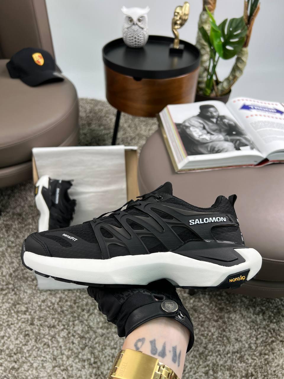 Чоловічі кросівки Salomon XT Pu_Re Advanced Black White, кеди текстиль нейлон Соломон чорні. Чоловіче взуття