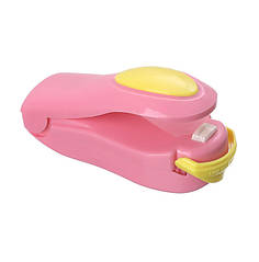 Мінізапайник пакетів lesko 2265 Pink ручний на батарейках для зберігання їжі