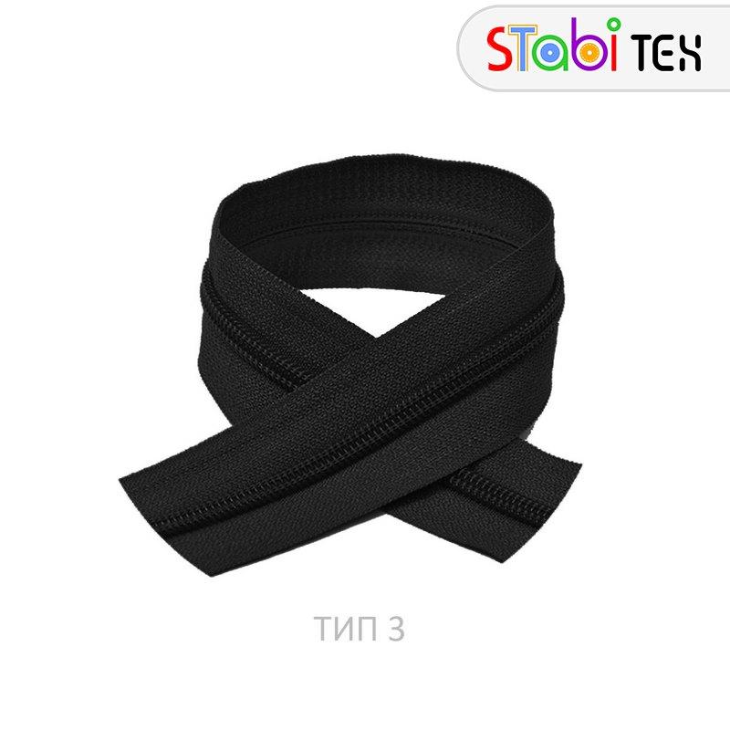 Застібка-блискавка спіральна тип3 (182м) 9г/м Чорний, фото 1