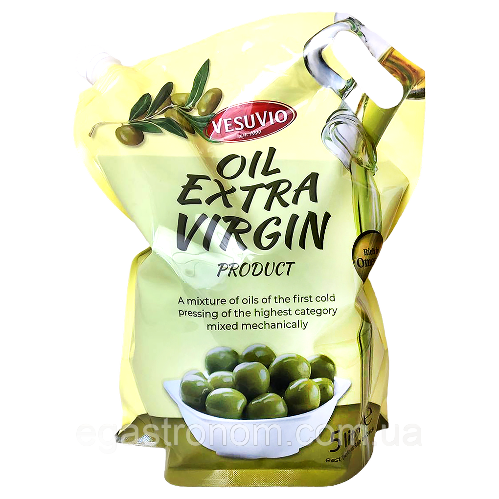 Олія соняшниково-оливкова екстра Везувіо Vesuvio olio extra vergine product (пакет) 5L 4шт/ящ (Код: 00-00017305)