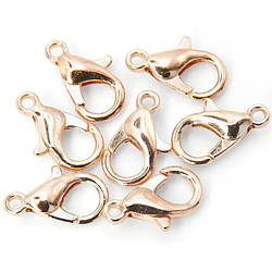 Карабін 14 мм в упаковці +-50 шт. Рожеве золото