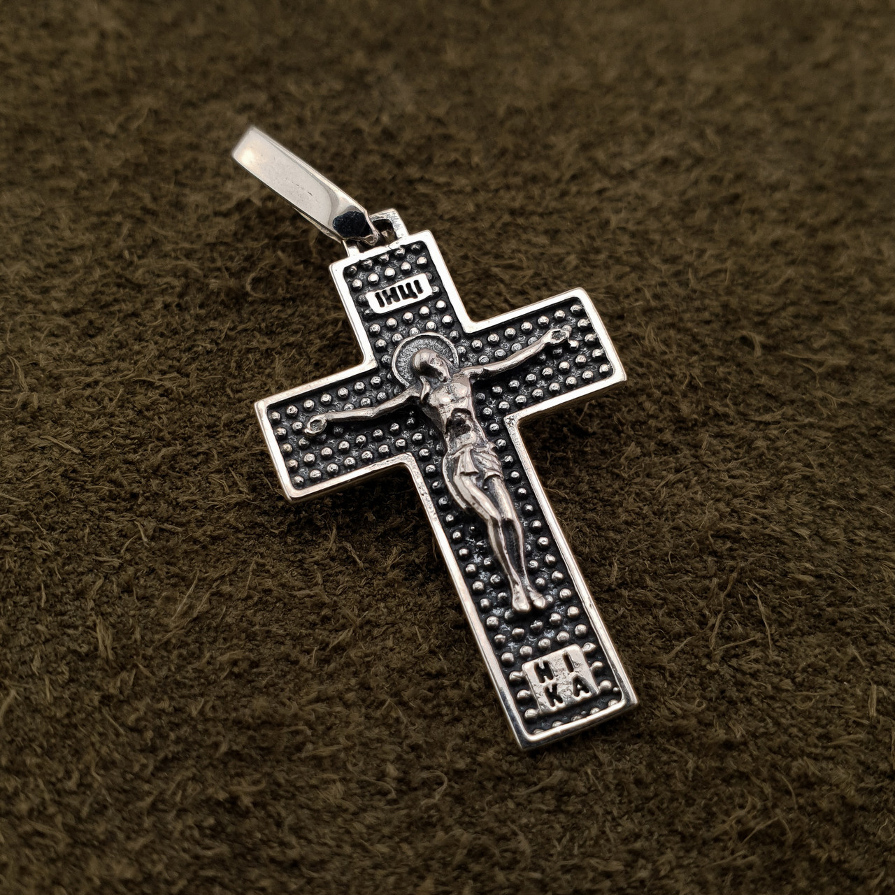 Срібний хрестик маленький Спаси Збережи. Православний кулон оберіг срібло 925, фото 1