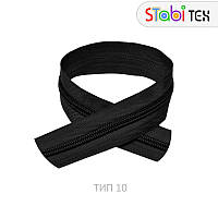 Змійка рулонна Тип10 (застібка блискавки) Чорна (100м/рул)