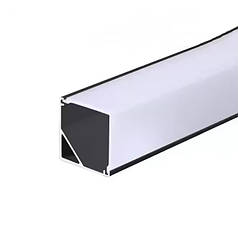 Комплект Biom профіль кутовий алюмінієвий LED ЛПУ16B чорний + розсіювач матовий LM-R16 ЛПУ-16B+LM-S16