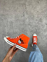 Женские оранжевые кроссовки Converse High Mickey Mouse Orange х Конверс 36
