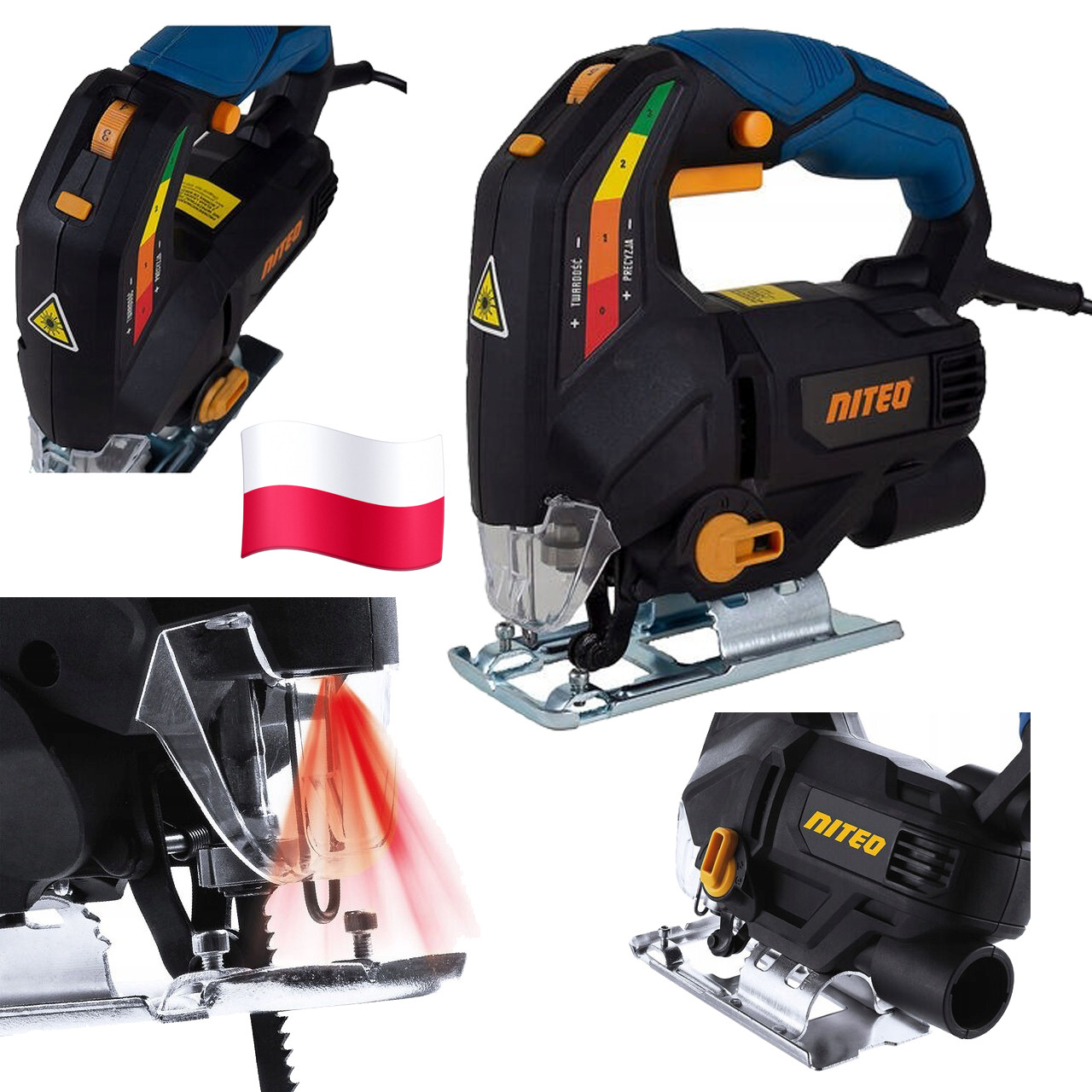 Електролобзик з лазером Niteo Tools JSO153-22 (710 Вт, лазер, 0-3000 об/хв, Польща), фото 1