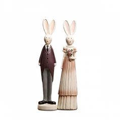 Набір декоративних статуеток "кролики" кольоровий (35х150 мм) 2 шт