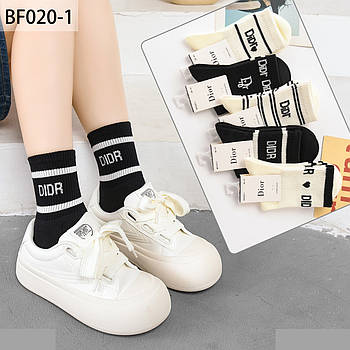 Шкарпетки жіночі демісезонні бавовна безшовні Dior, розмір 36-41, асорті, 020-1