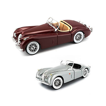 Автомодель — JAGUAR XK 120 (1951) (асорті вишневий, сріблястий, темно-зелений, 1:24), фото 1