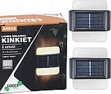 Комплект із двох сонячних світильників бра на сонячній батареї, 9 x 9 x 2,3 см Garden Line SOL3736, фото 2