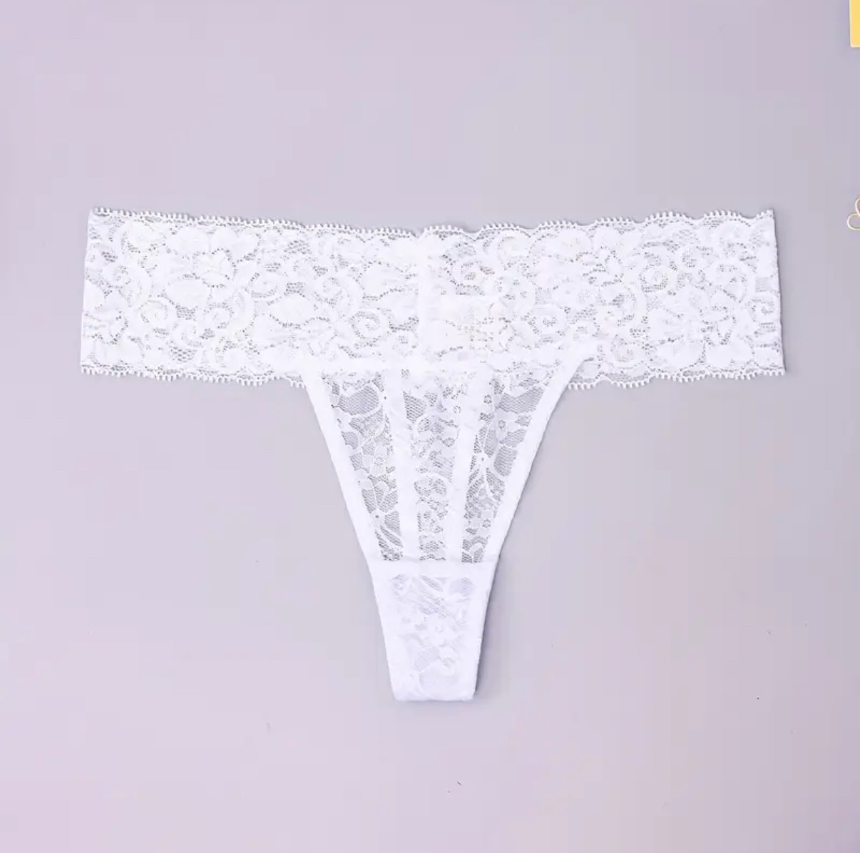 Трусики стринги мереживні (р. XL, білий), фото 1