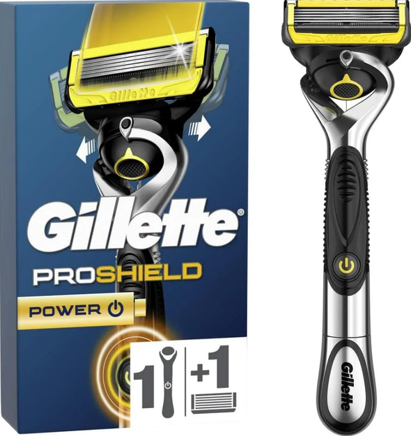 Станок для гоління чоловічий (Бритва) Gillette Fusion5 ProShield Power з 1 змінним картриджем, фото 1