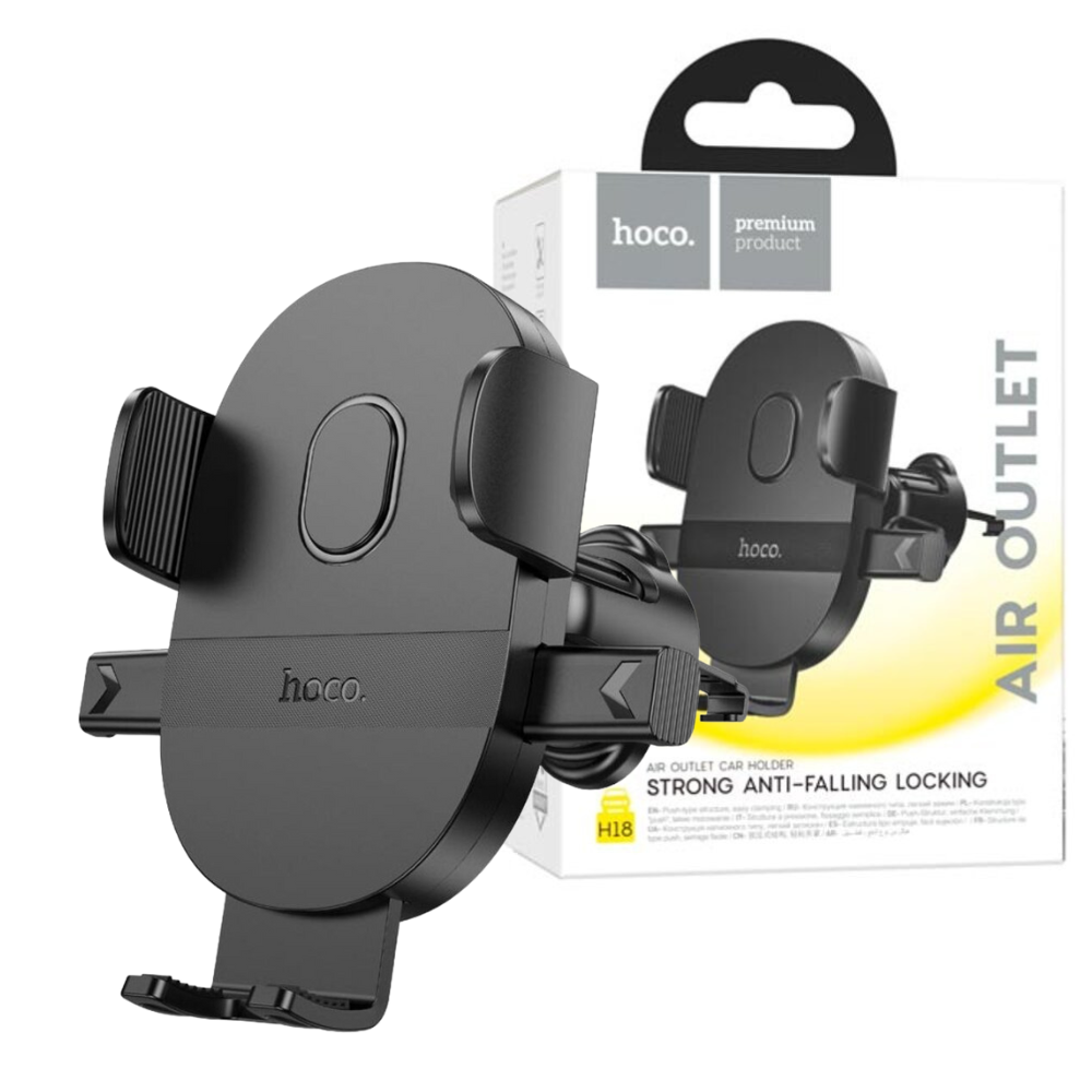 Тримач телефону автомобільний автотримач для смартфона з кріпленням на дефлектор решітку в машину Hoco, фото 1