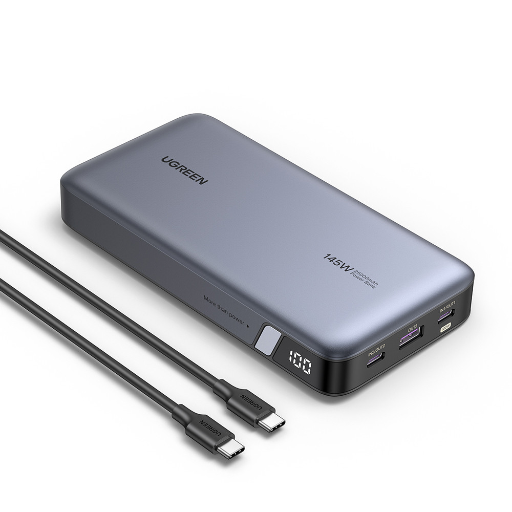 Портативна батарея повербанк для ноутбука UGREEN PB205 25000mAh 145W Two-way Fast Charging Power Bank (сірий)