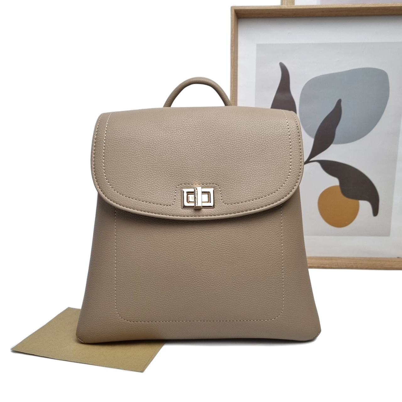 Оригінальний рюкзак екошкіра бежевий Арт.CM7349 beige DavidJones Французька