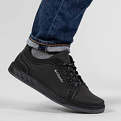 Кросівки чоловічі чорні з пресованої шкіри (АС 167)