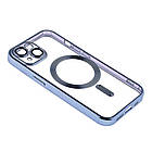 Чохол Chrome Silicone Case with MagSafe для Apple iPhone 15 Blue, фото 3