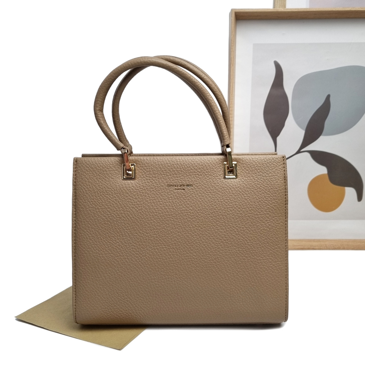 Невелика модна сумка екошкіра темно-бежевий Арт.CM7398 d.beige DavidJones Французька