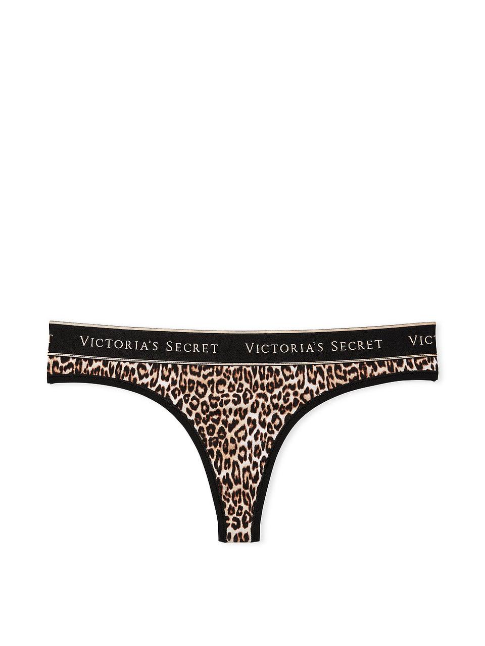Трусики Стрінги Victoria's Secret Logo Thong Panty, Леопардові, фото 1