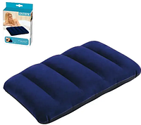 Подушка надувная велюр, цвет синий, 48х32см 68672
