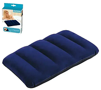 Intex Подушка 68672 надувная, синяя, флокс-велюр, водонепроницаемая 48х32см