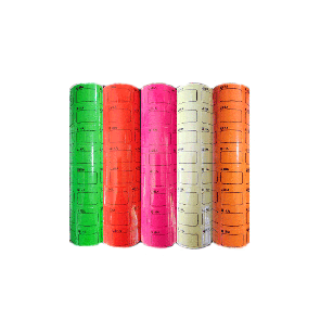 Цінник наклейка 8 кольровий 35х25 мм 1600 шт самоклеючі паперовий з написом ціна+рамка