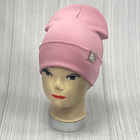 М 89532. Шапка подвійна з відворотом для дівчинки "ENJOY EVERY MOMENT", 2-8 років, різні кольори