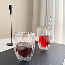 Склянка кавовий подвійними стінками 450мл Склянки для гарячих напоїв скло Склянка для еспресо скло, фото 4