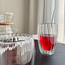 Склянка кавовий подвійними стінками 450мл Склянки для гарячих напоїв скло Склянка для еспресо скло, фото 3