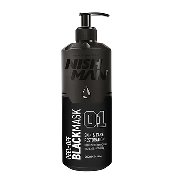 Чорна маска для обличчя Nishman Purifying Black Mask з дозатором, 200 мл