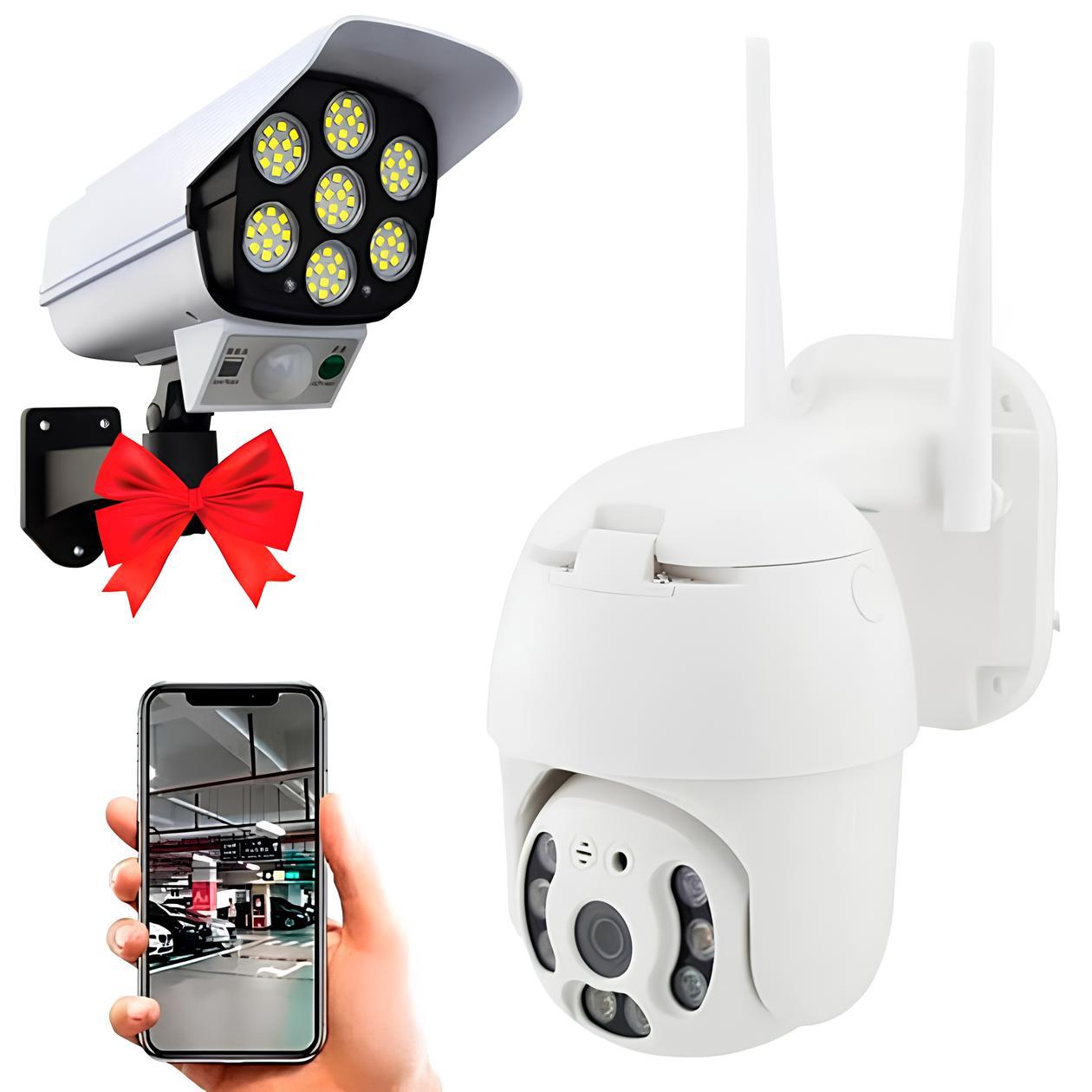 Вулична IP камера з WiFi + Подарунок Вуличний світильник CL 877B / Вулична поворотна камера, фото 1