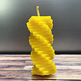 Свічка Спіраль 80*30 мм з бджолиного воску, фото 2